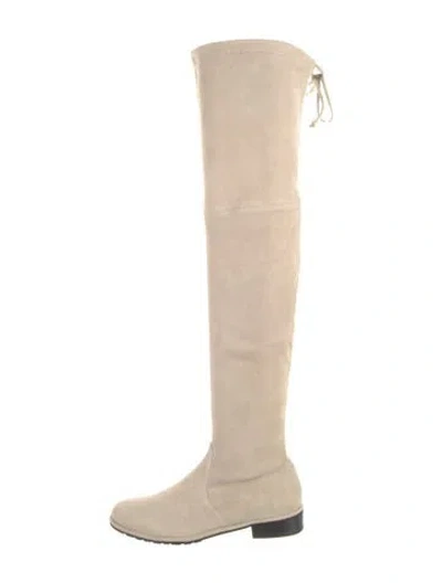 Pre-owned Stuart Weitzman Suede Boots In Neutral