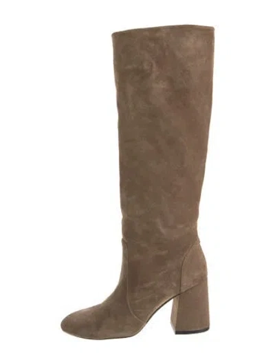 Pre-owned Stuart Weitzman Suede Boots In Neutral