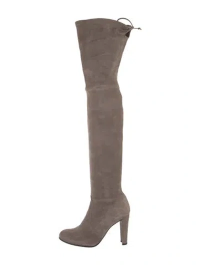 Pre-owned Stuart Weitzman Suede Boots In Neutral