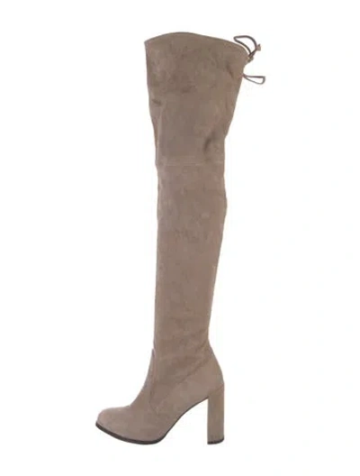 Pre-owned Stuart Weitzman Suede Boots In Neutral