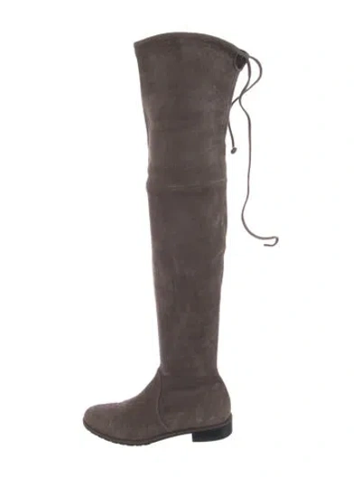 Pre-owned Stuart Weitzman Suede Boots In Neutral
