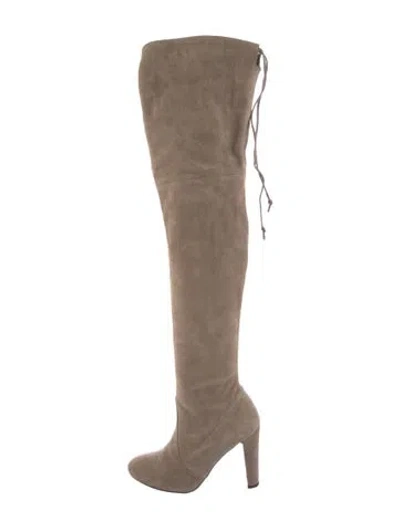 Pre-owned Stuart Weitzman Suede Boots In Neutral