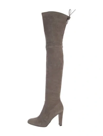 Pre-owned Stuart Weitzman Suede Boots In Neutral