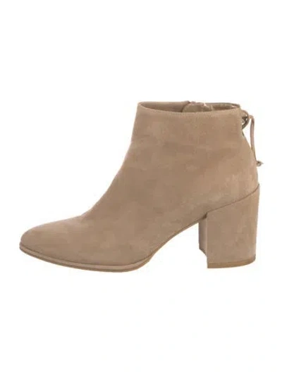Pre-owned Stuart Weitzman Suede Boots In Neutral