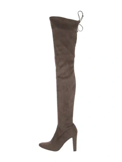 Pre-owned Stuart Weitzman Suede Boots In Neutral