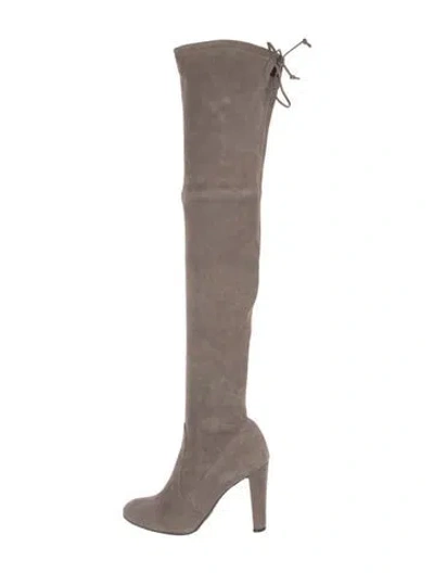 Pre-owned Stuart Weitzman Suede Boots In Neutral