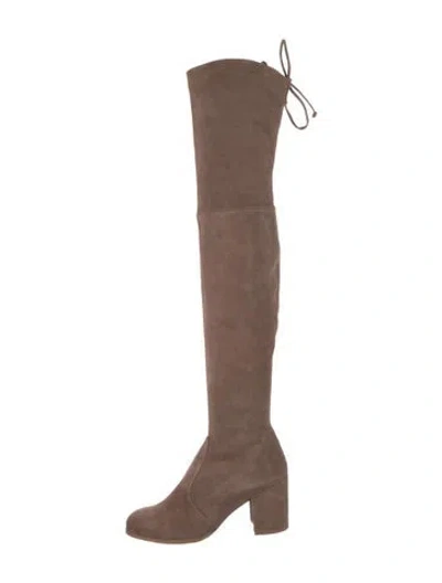 Pre-owned Stuart Weitzman Suede Boots In Neutral