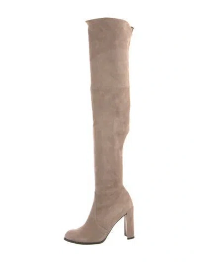 Pre-owned Stuart Weitzman Suede Boots In Neutral