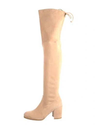 Pre-owned Stuart Weitzman Suede Boots In Neutral