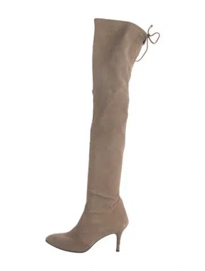 Pre-owned Stuart Weitzman Suede Boots In Neutral