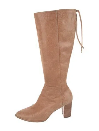 Pre-owned Stuart Weitzman Suede Boots In Neutrals