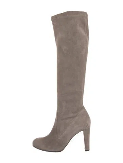 Pre-owned Stuart Weitzman Suede Boots In Neutrals