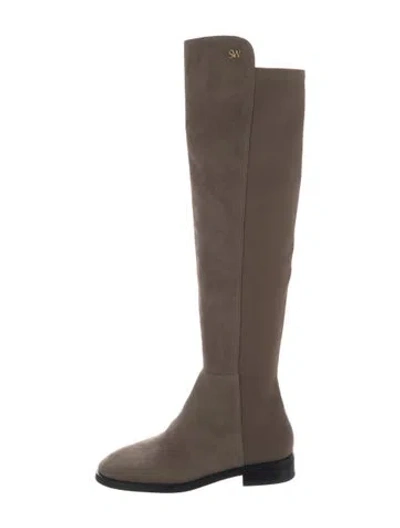 Pre-owned Stuart Weitzman Suede Boots In Neutrals
