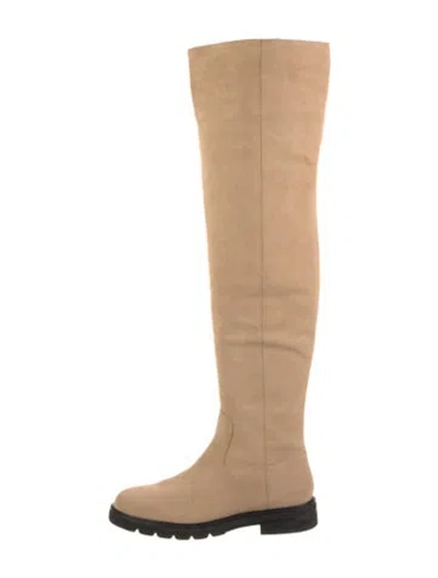 Pre-owned Stuart Weitzman Suede Boots In Neutrals