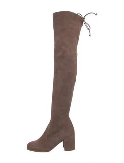 Pre-owned Stuart Weitzman Suede Boots In Neutrals