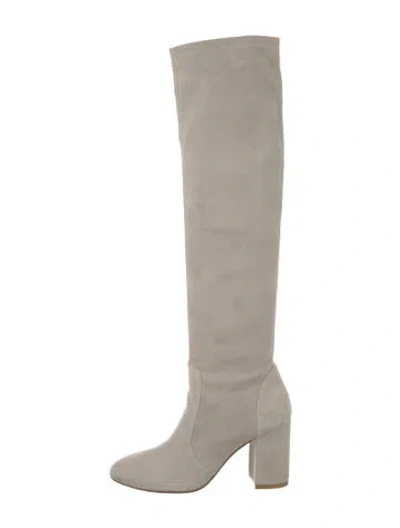 Pre-owned Stuart Weitzman Suede Boots In Neutrals