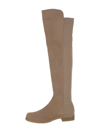 Pre-owned Stuart Weitzman Suede Boots In Neutrals