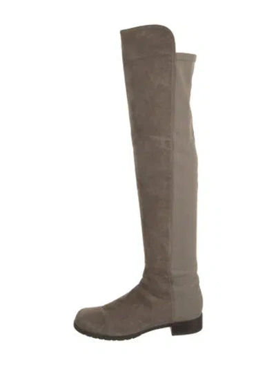 Pre-owned Stuart Weitzman Suede Boots In Neutrals