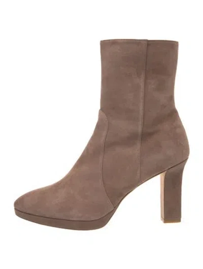 Pre-owned Stuart Weitzman Suede Boots In Neutrals