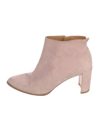 Pre-owned Stuart Weitzman Suede Boots In Pink