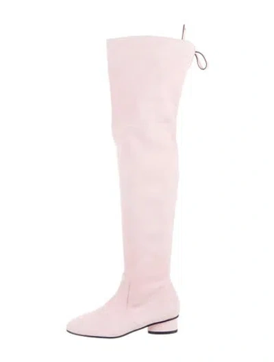 Pre-owned Stuart Weitzman Suede Boots In Pink