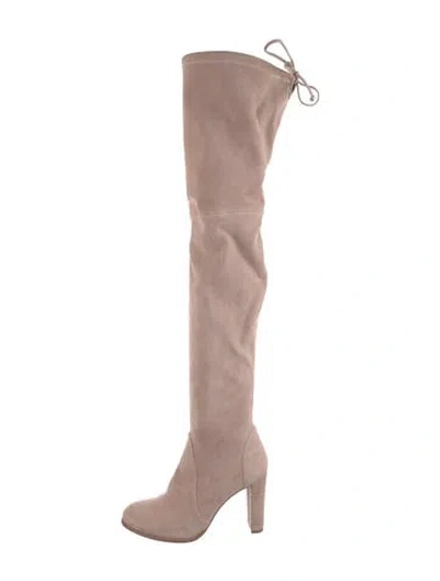 Pre-owned Stuart Weitzman Suede Boots In Pink