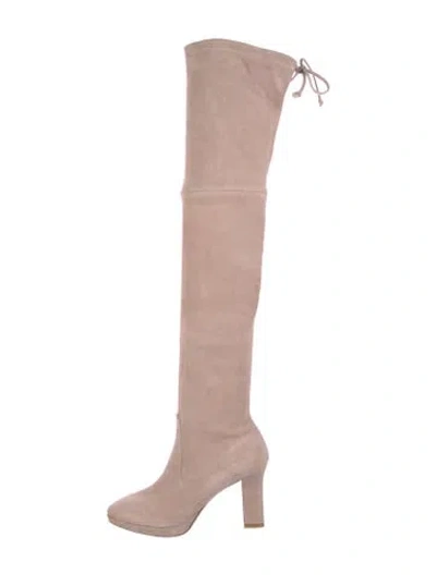 Pre-owned Stuart Weitzman Suede Boots In Pink