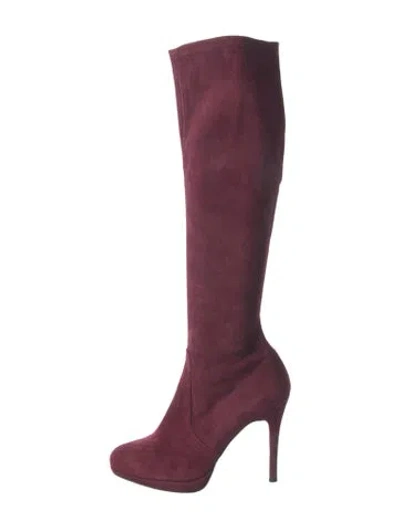 Pre-owned Stuart Weitzman Suede Boots In Purple