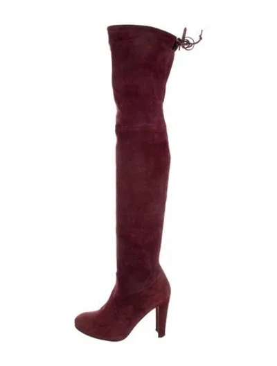 Pre-owned Stuart Weitzman Suede Boots In Purple