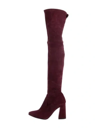 Pre-owned Stuart Weitzman Suede Boots In Purple