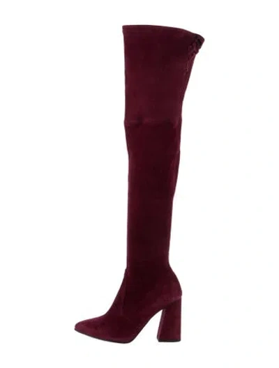 Pre-owned Stuart Weitzman Suede Boots In Red