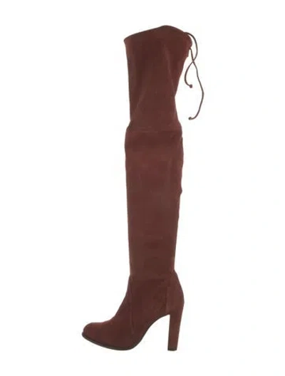 Pre-owned Stuart Weitzman Suede Boots In Red
