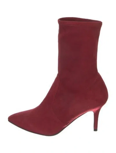 Pre-owned Stuart Weitzman Suede Boots In Red