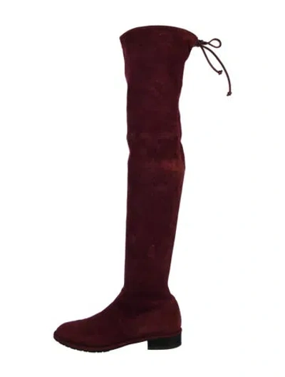 Pre-owned Stuart Weitzman Suede Boots In Red