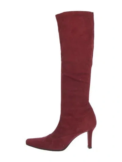 Pre-owned Stuart Weitzman Suede Boots In Red