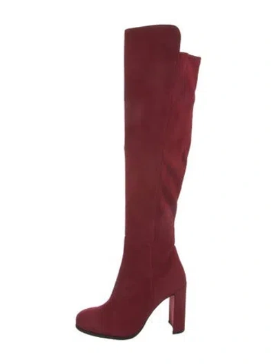 Pre-owned Stuart Weitzman Suede Boots In Red