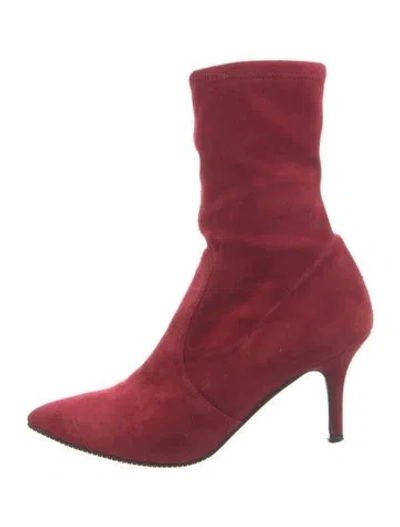 Pre-owned Stuart Weitzman Suede Boots In Red