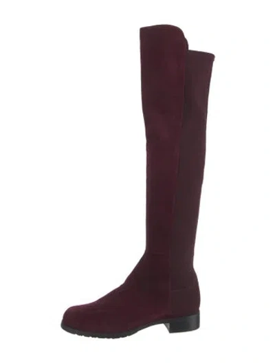 Pre-owned Stuart Weitzman Suede Boots In Red