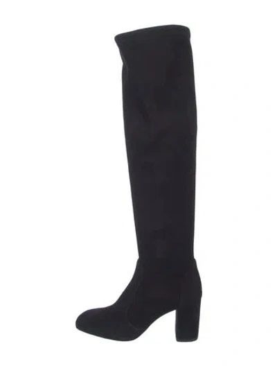 Pre-owned Stuart Weitzman Suede Boots W/ Tags In Black