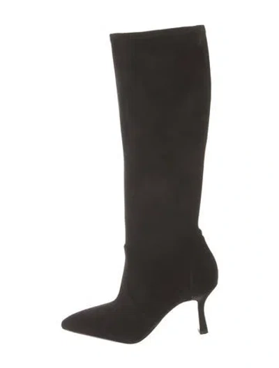 Pre-owned Stuart Weitzman Suede Boots W/ Tags In Black