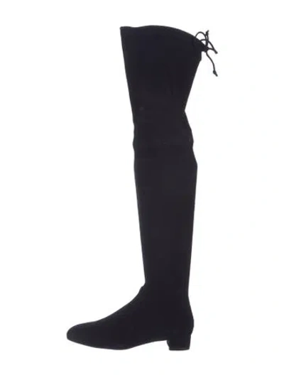 Pre-owned Stuart Weitzman Suede Boots W/ Tags In Black
