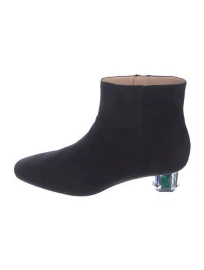 Pre-owned Stuart Weitzman Suede Boots W/ Tags In Black