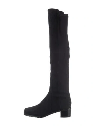 Pre-owned Stuart Weitzman Suede Boots W/ Tags In Black