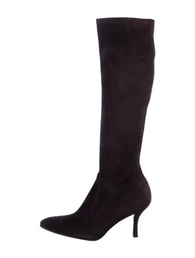 Pre-owned Stuart Weitzman Suede Boots W/ Tags In Purple