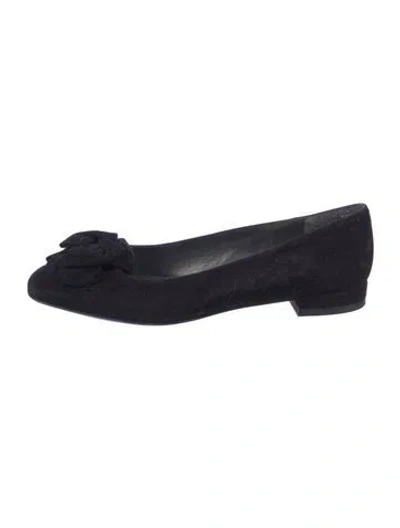 Pre-owned Stuart Weitzman Suede Bow Accents Ballet Flats In Multi