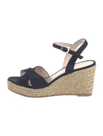 Pre-owned Stuart Weitzman Suede Braided Accents Espadrilles