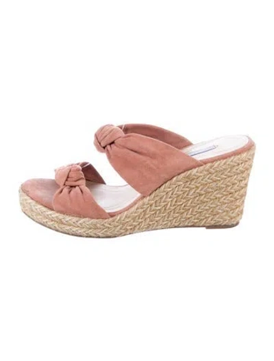 Pre-owned Stuart Weitzman Suede Braided Accents Espadrilles In Multi