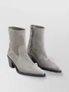 Stuart Weitzman Suede Calf Leather Pointed Toe Boots