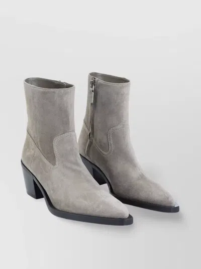 Stuart Weitzman Suede Calf Leather Pointed Toe Boots