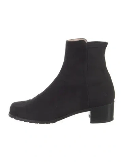 Pre-owned Stuart Weitzman Suede Chelsea Boots In Black